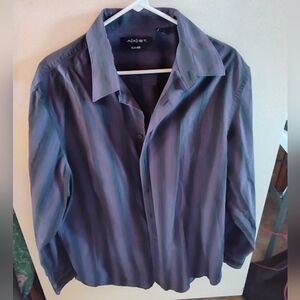 Axist Essentials Men's Slim Fit Button Down Dress Shirt Size XXL Blue Striped